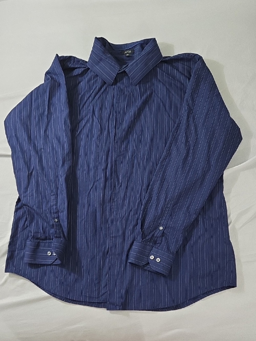 Apt. 9 Navy Pinstripe Long-Sleeve Dress Shirt